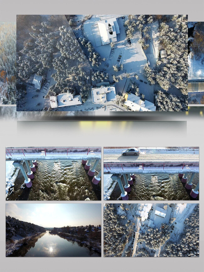 2k 大雪 覆 盖下 冬季 乡村 景观 航拍 建筑 旅游 人文 乡村景观 雪景