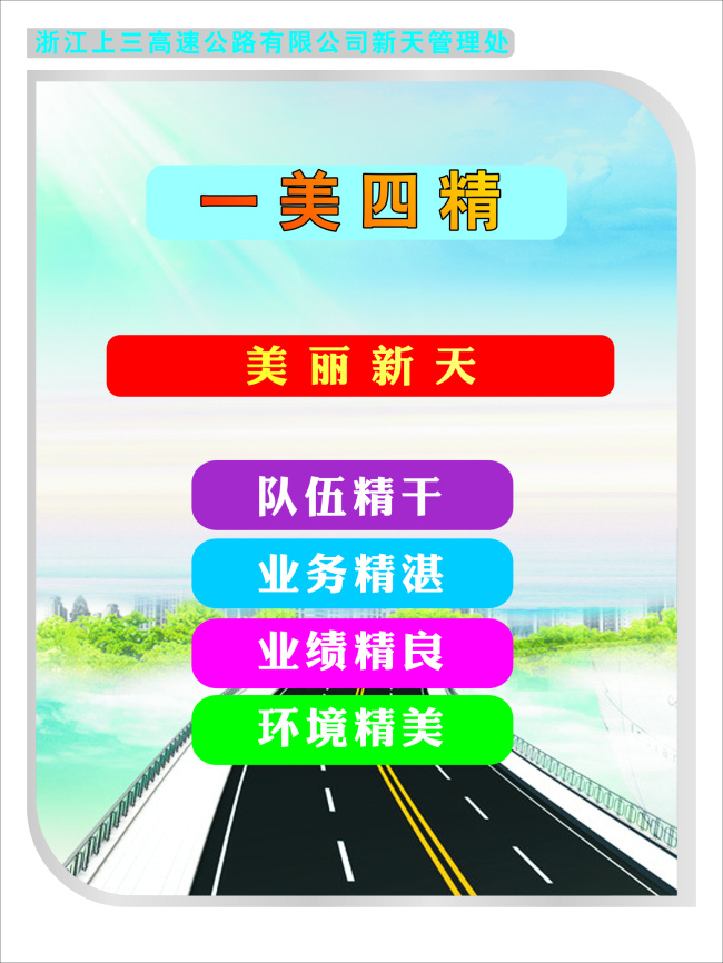 高速公路 上 墙 展板 高速展板 一美四精 高速海报 海报展板 白色