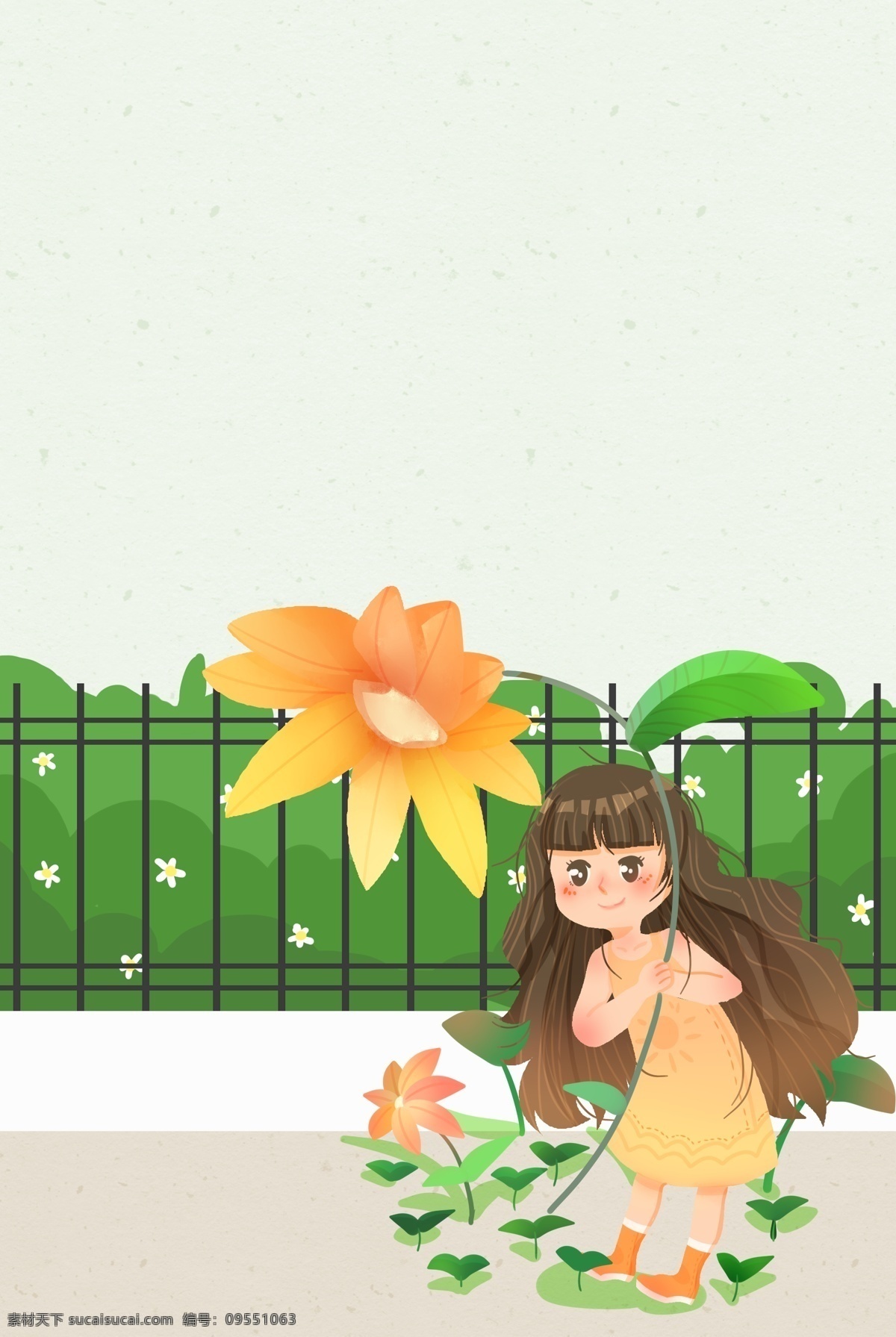 二十四节气 之春 分 植物 女孩 插画 节气 春分 传统节气 人物 插画风 促销海报