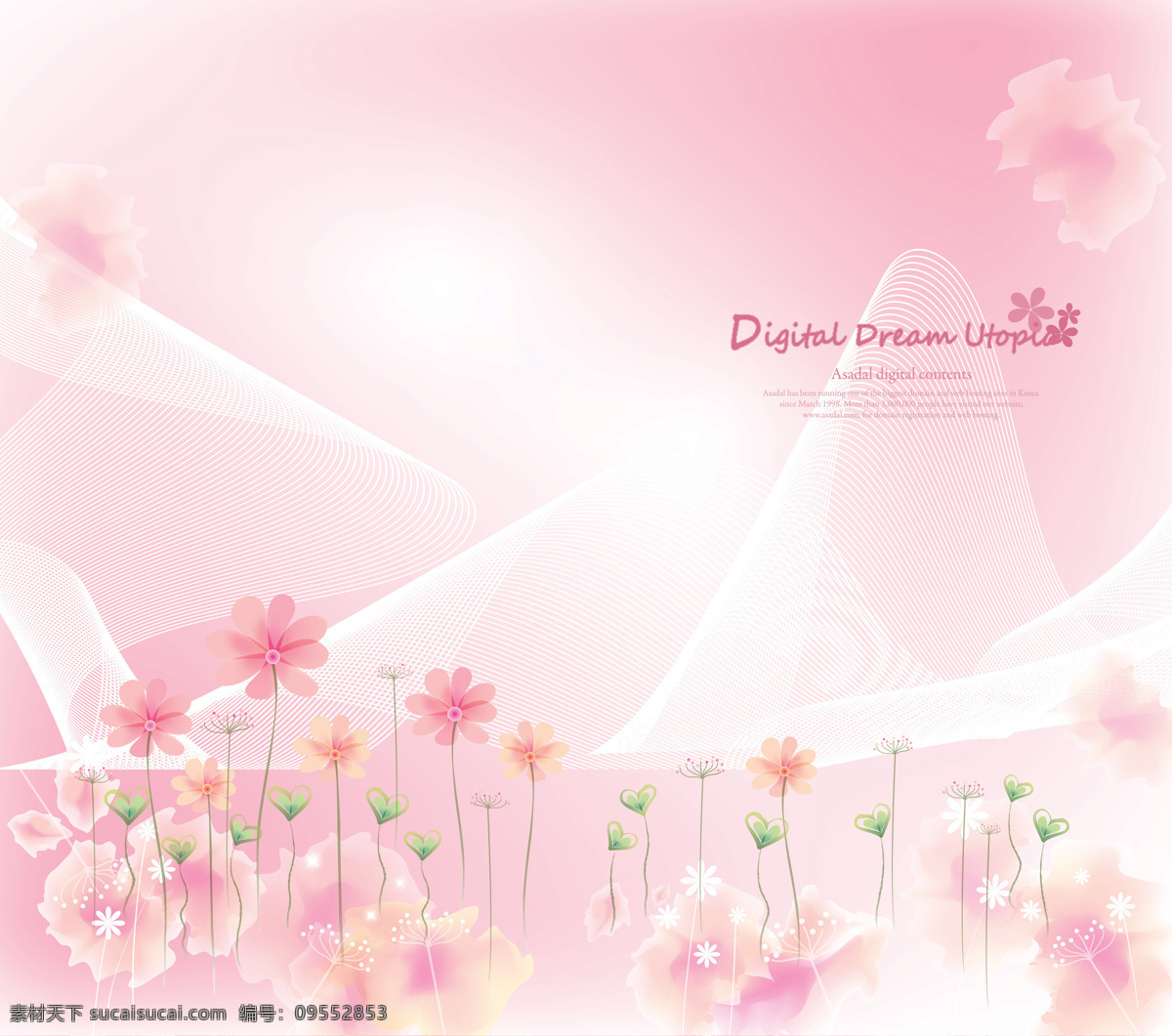 浪漫背景 花朵 小花 花瓣 曲线 透明花 粉色背景 装饰背景 移门 设计素材 移门图案 底纹边框