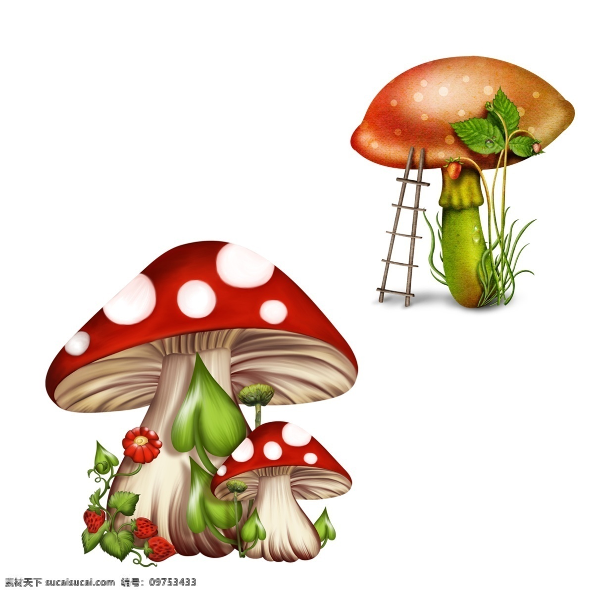 卡通蘑菇 蘑菇 卡通 插画 蘑菇插画
