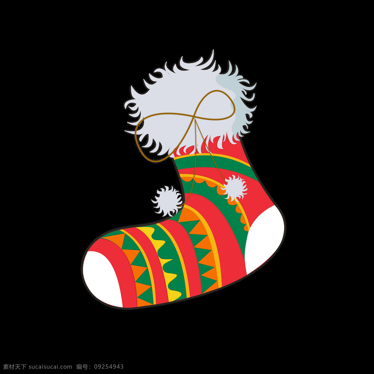 圣诞节 元素 卡通 可爱 袜子 节日 冬天