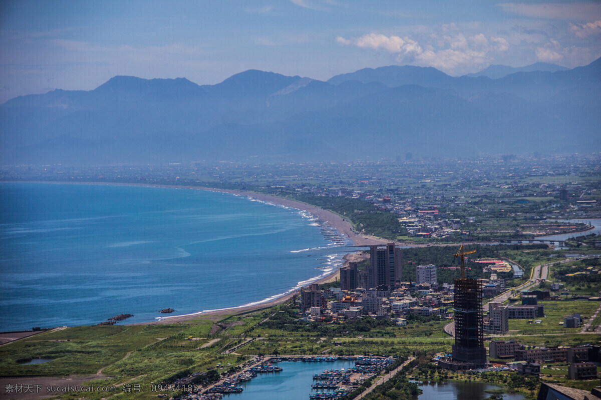 城市风光 海景 城市 俯览 台湾 宜兰 旅游摄影