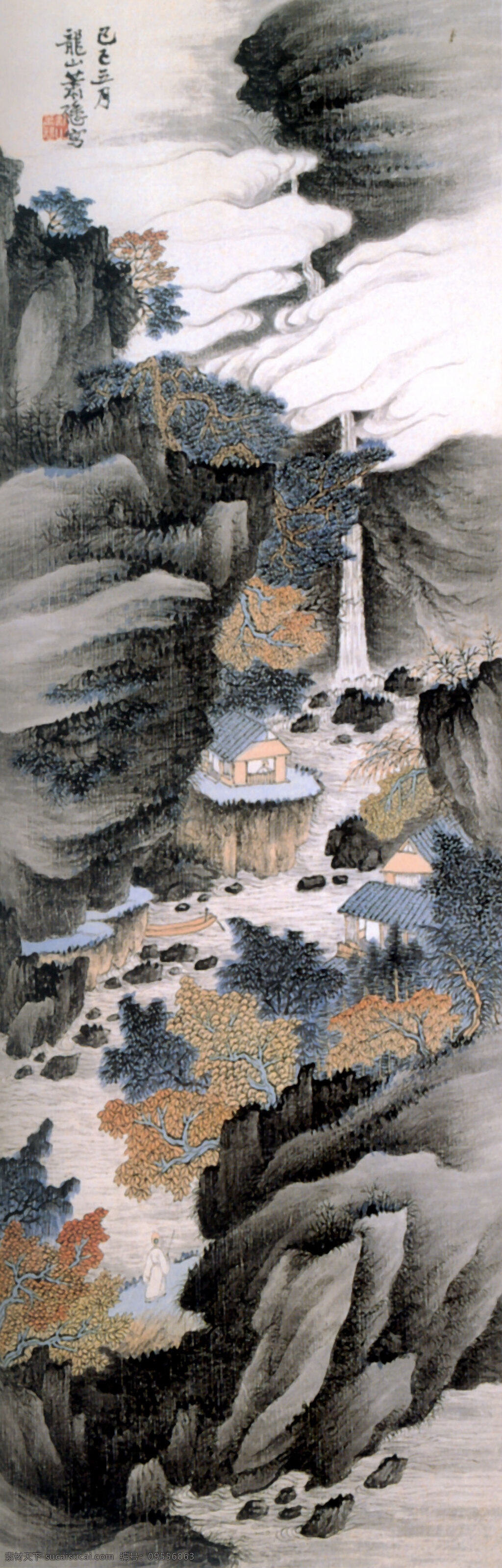 中国传世名画 古画 古图 山水画 名画 文化艺术 传统文化 设计图库