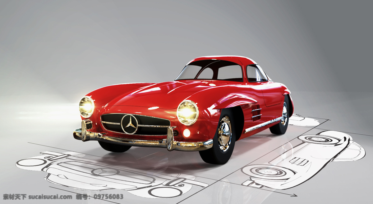 奔驰 300 sl keyshottoon 白色