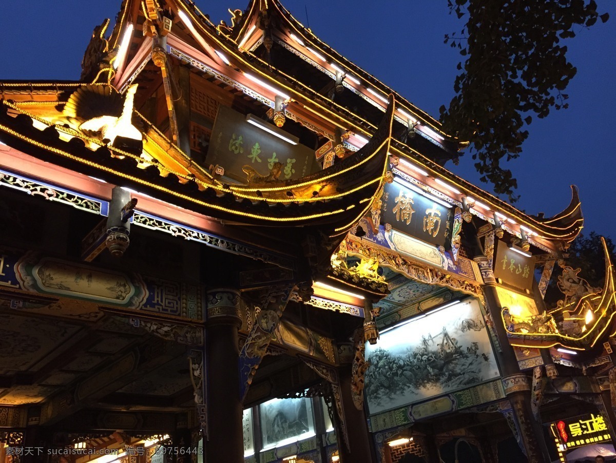 都江堰南桥 都江堰 成都 李冰 水利工程 灌溉 旅游 夜晚 桥 灯带 建筑园林 建筑摄影 黑色