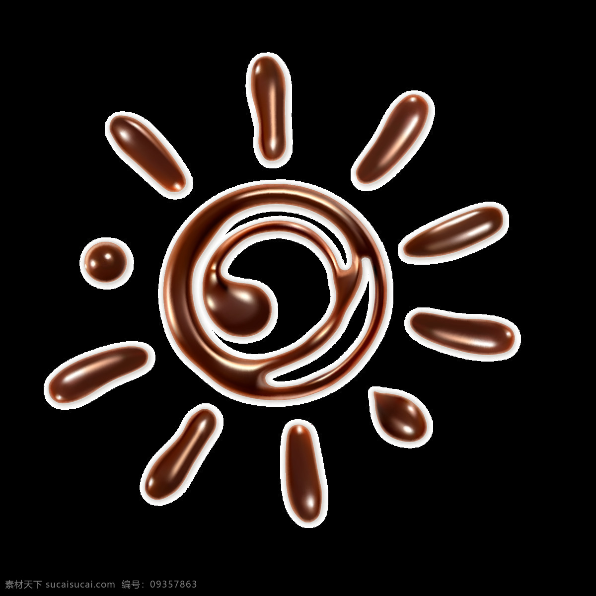咖啡色 手绘 太阳 元素 png元素 绘画 免抠元素 透明素材 图形