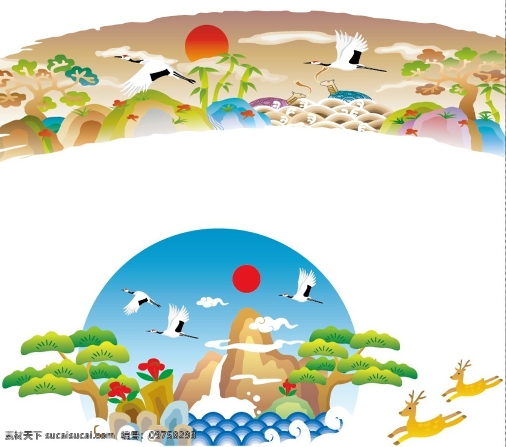 仙鹤 仙鹤图 国画仙鹤 仙鹤国画 松鹤延年 松鹤图 花鸟画 花鸟 国画花鸟 花鸟国画 装饰画 中堂画 大厅画 客厅画 装饰画模板 中国风 山水国画 文化艺术