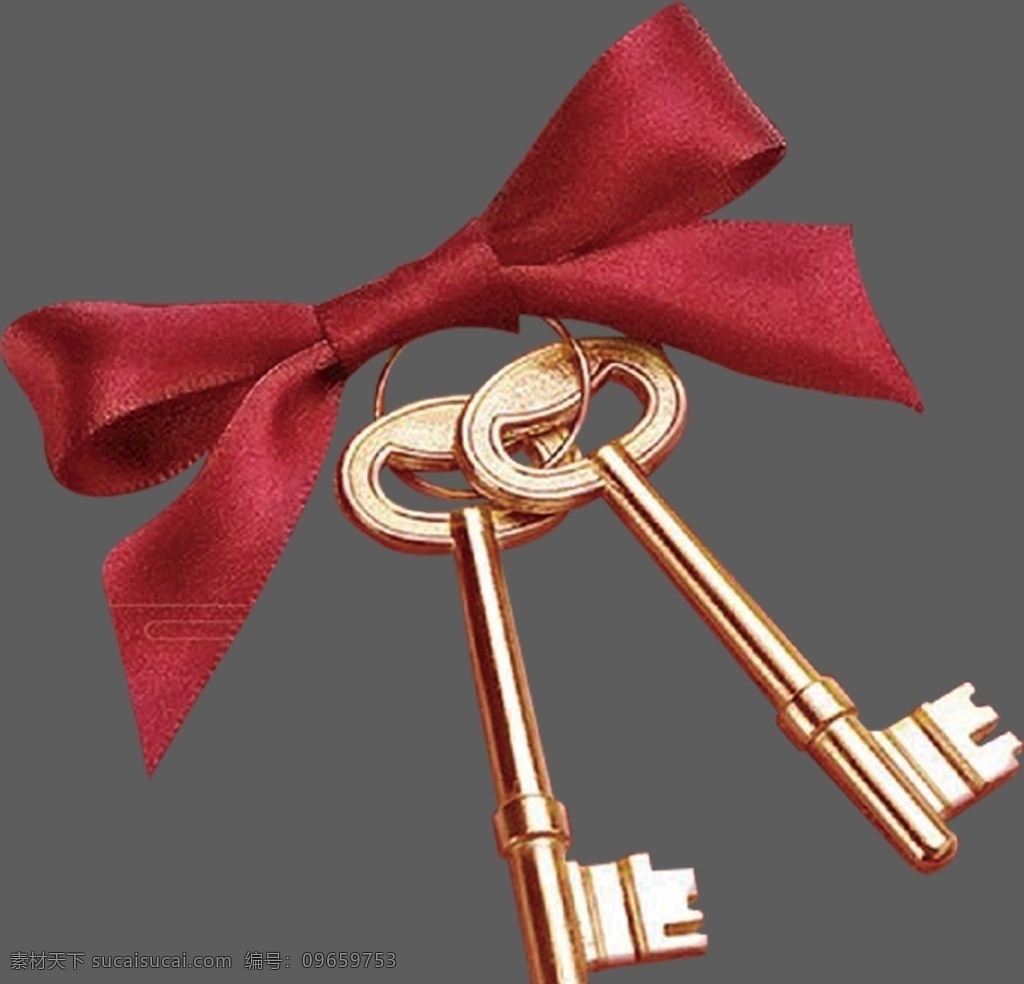 金钥匙图片 金钥匙 交房钥匙 红色礼品 装饰品 免抠图