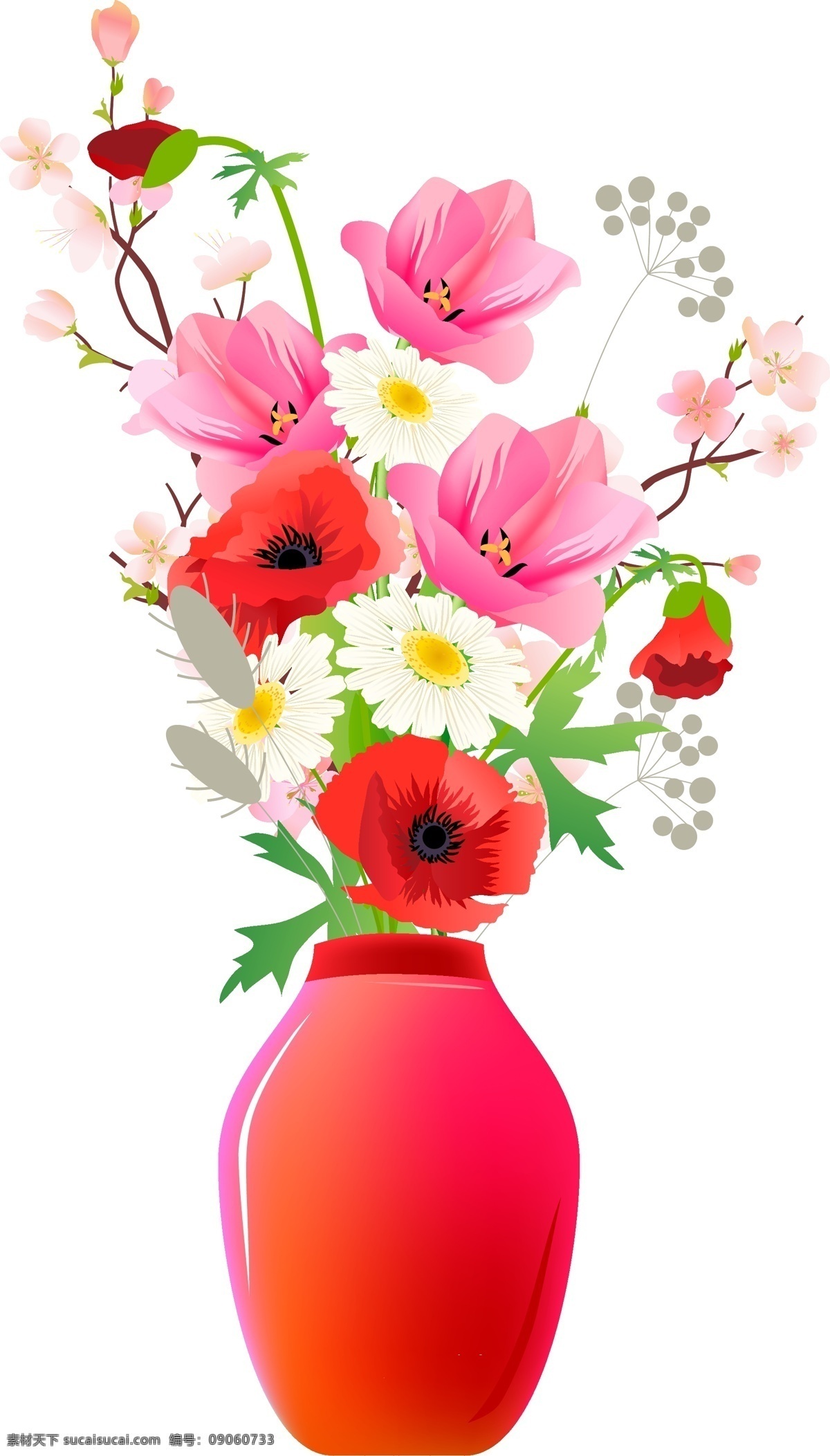 装饰 花卉 花瓶 花卉设计 花瓶素材 装饰花 花元素