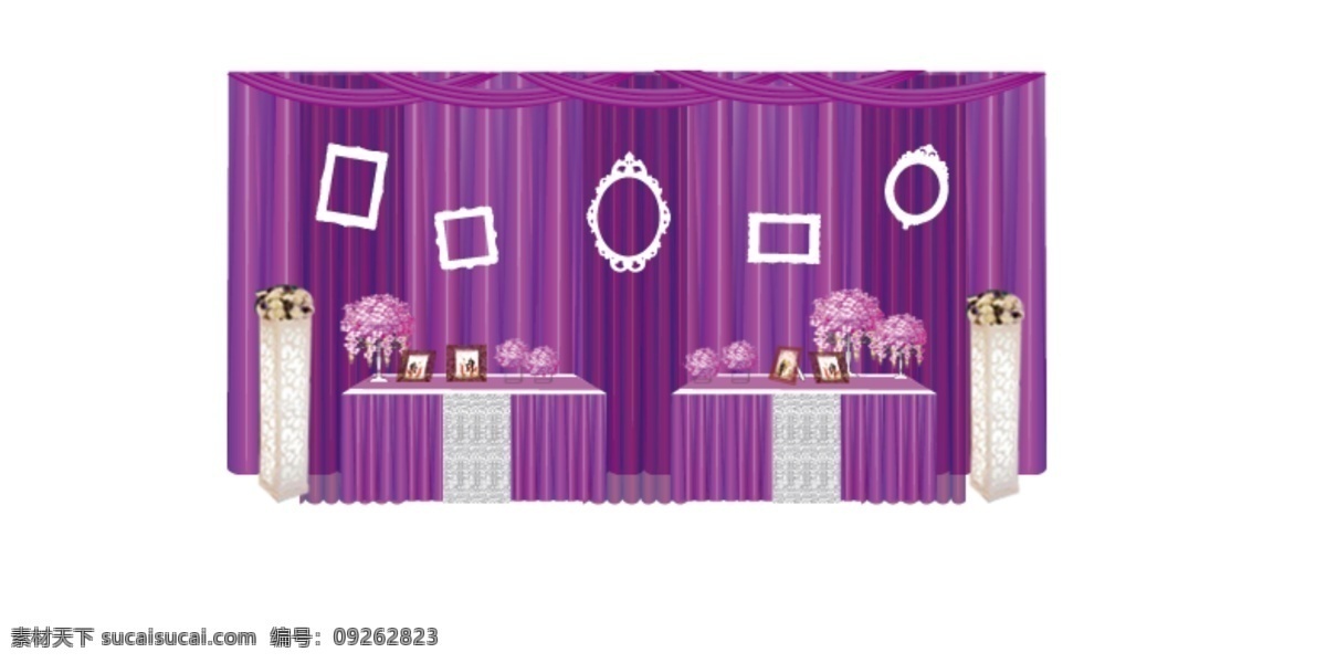 紫色 婚礼 照片 展示区 psd源文件