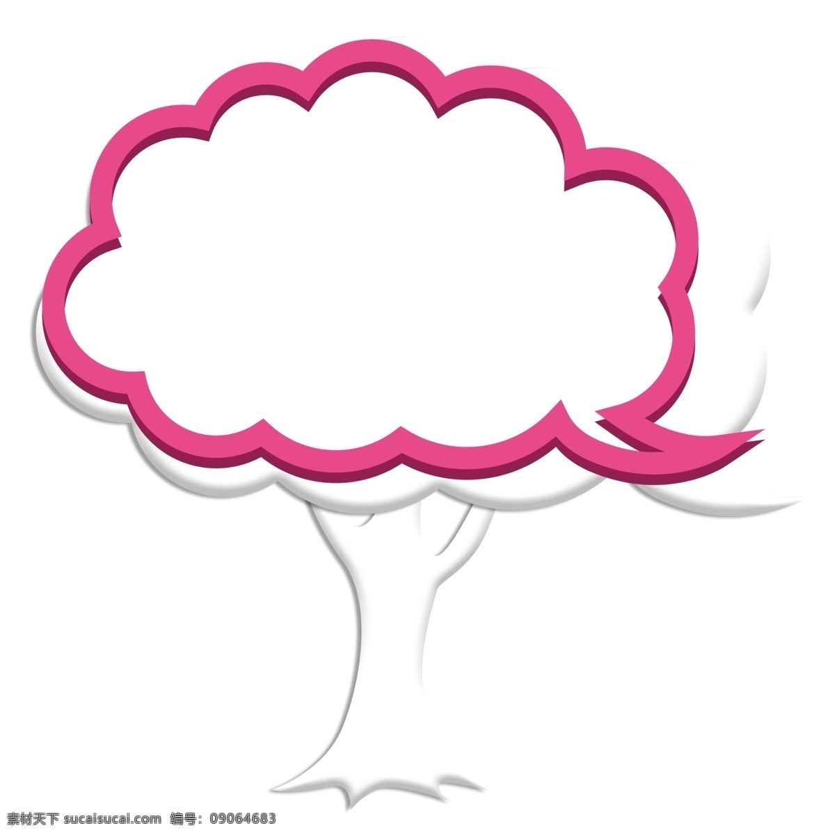 思考 气泡 框 彩色 玫 红色 树 剪影 问题框 思考气泡框 玫红色树剪影 云层 问题 对话框 云层框
