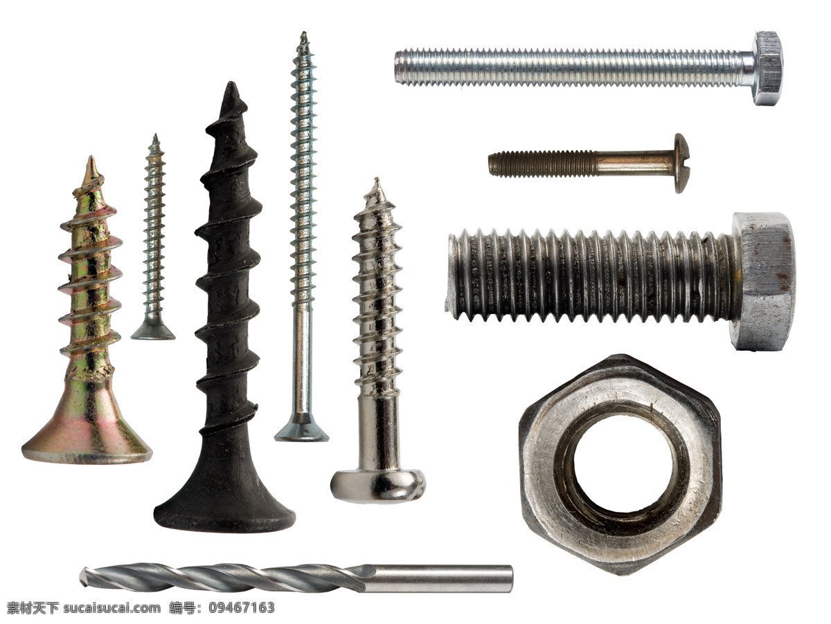 螺栓螺钉螺母 螺栓 螺钉 螺母 金属 质感 工业生产 现代科技