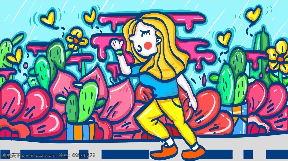 运动时尚女孩 时尚 花朵 绿色 插画 蓝色 女孩 运动 健康 跑步 马路 植被 仙人掌 盆栽 可爱 漂亮 呆萌 阳光 小清新 水彩 治愈系 手绘 扁平化 矢量 插图 海报 壁纸 粉色 配图 背景 手机壁纸 文章配图 朋友圈壁纸