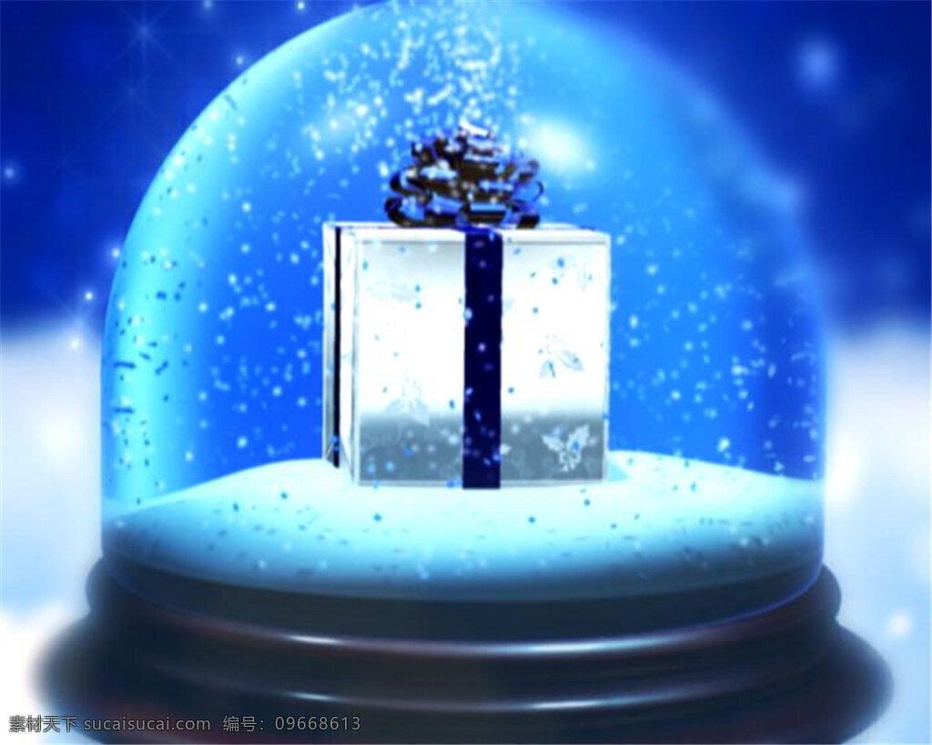梦幻 唯美 圣诞 玻璃 雪球 礼盒 装饰 浪漫 节日 庆祝 动画