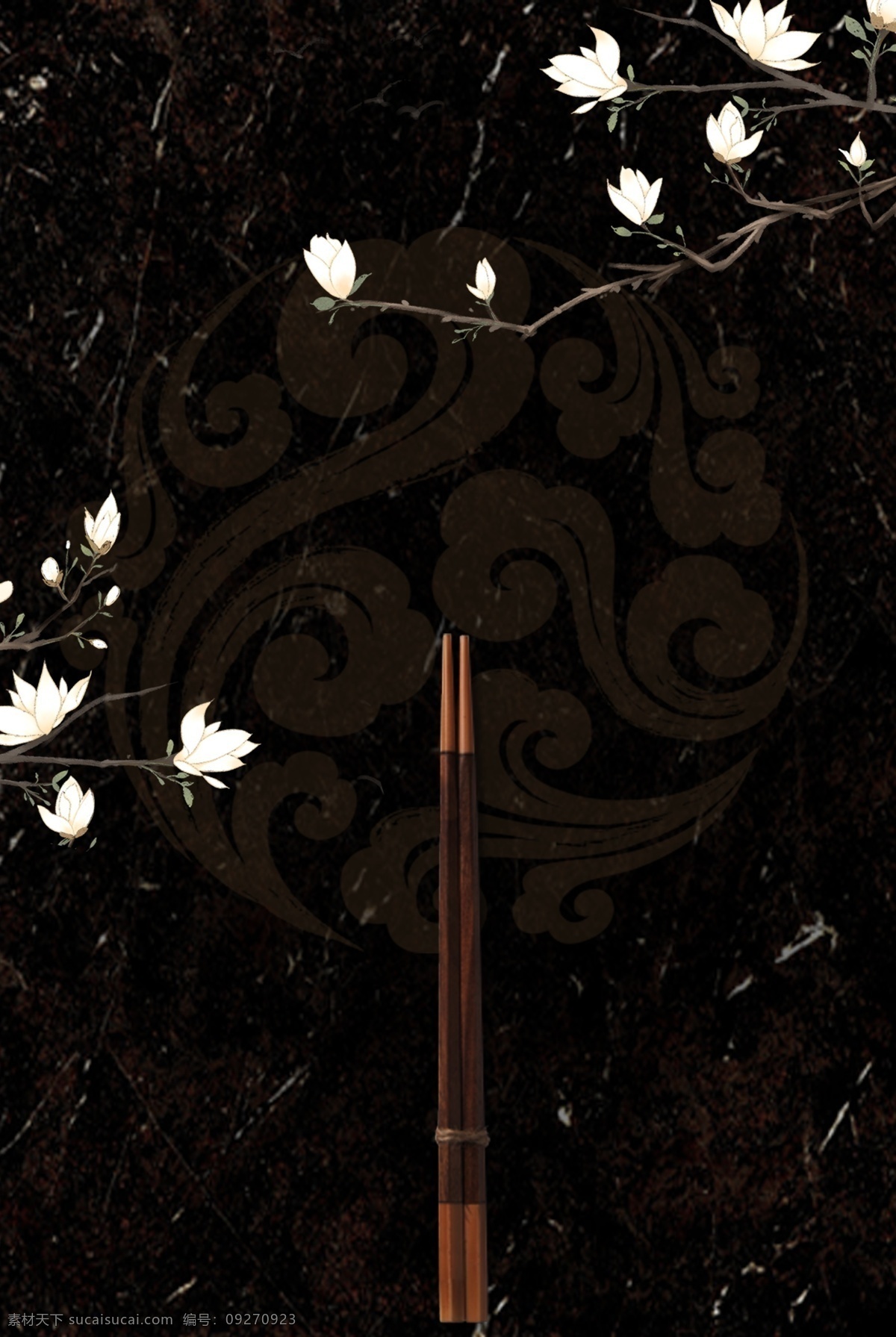 中式 筷子 黑色 古风 广告 背景 筷子背景 中式背景 黑色大理石 古风背景