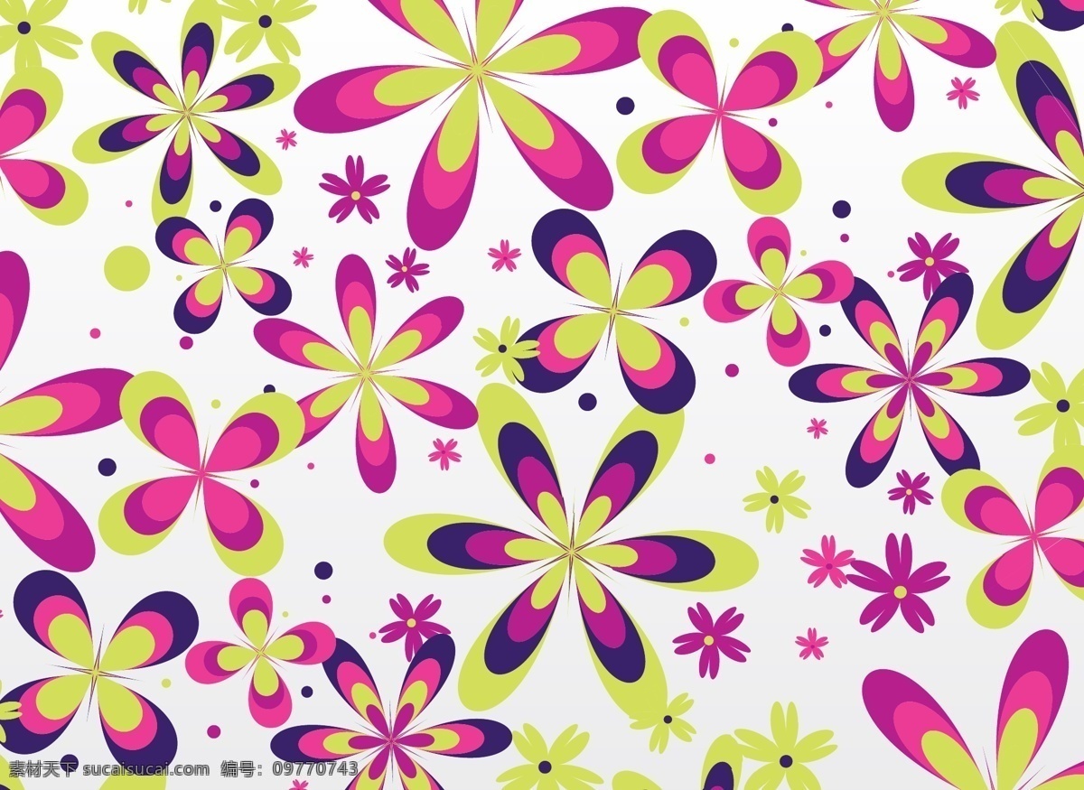 黄 红色 花朵 渐变 矢量 手绘 卡通 矢量素材 设计素材 平面素材