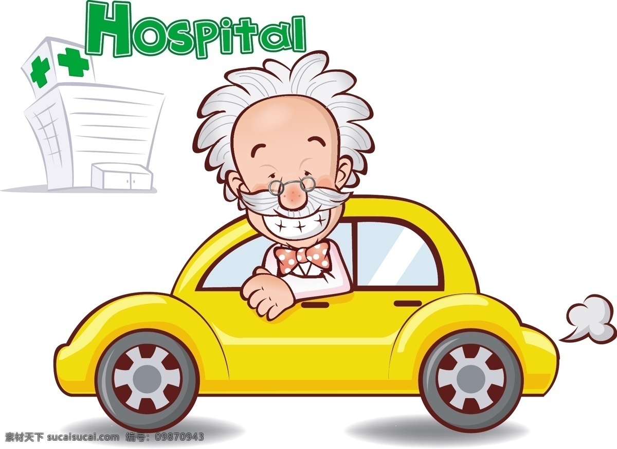 医生 医院 卡通 动漫 插画 动漫动画 动漫人物 和谐 汽车 十字标志 医护人员 友善 可爱