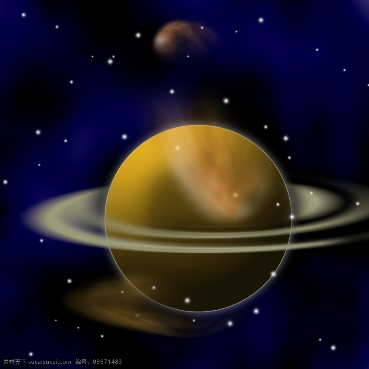 彩色星球 黄色星球 星球 夜空 星空 星星 云彩 云 云纹 圆 黑色