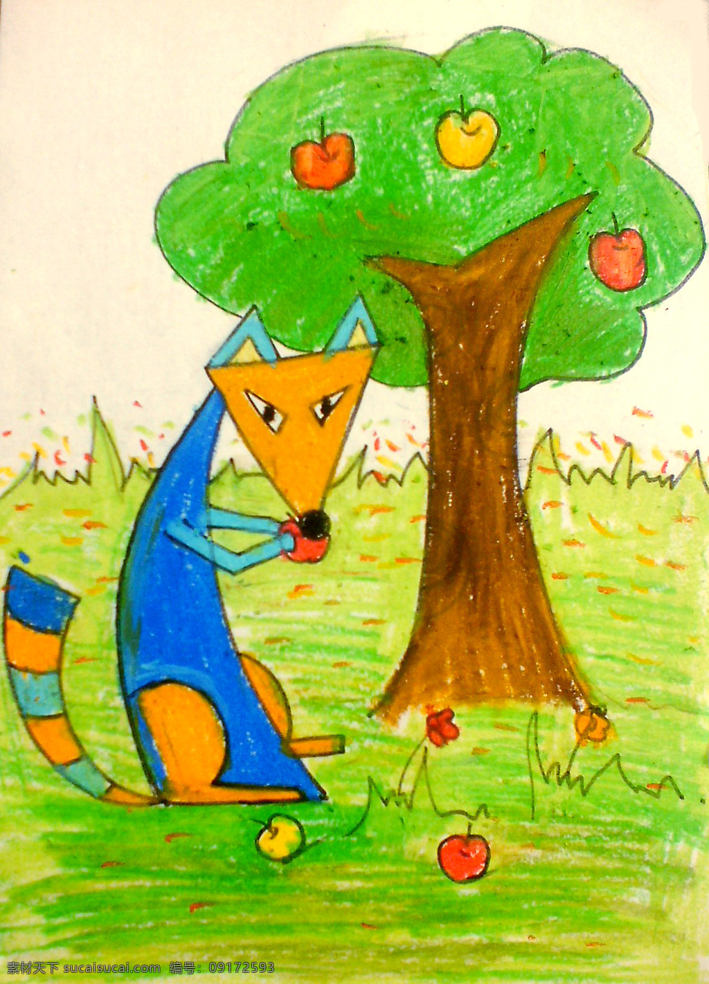 儿童画狐狸 儿童画 狐狸 简笔画 绘画书法 文化艺术