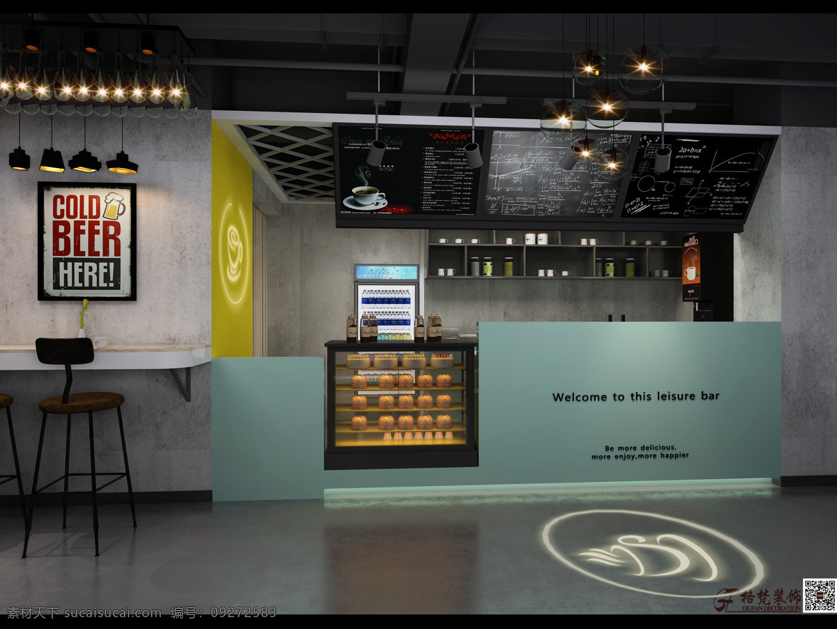 奶茶店效果图 奶茶店 咖啡店 甜品店 书吧 休闲 3d设计 3d作品