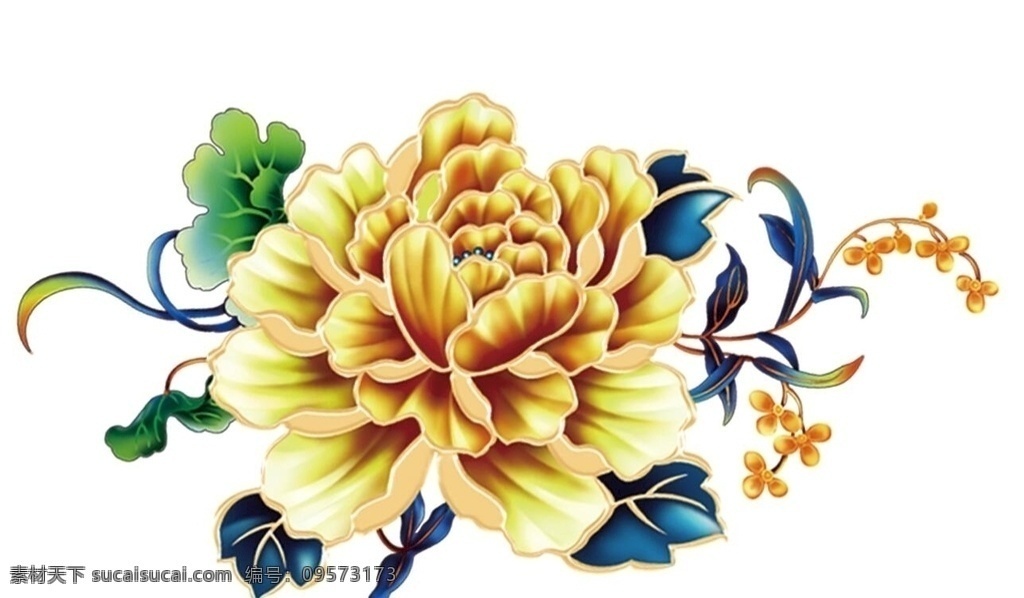 牡丹花 彩色牡丹 工艺 牡丹 金边牡丹