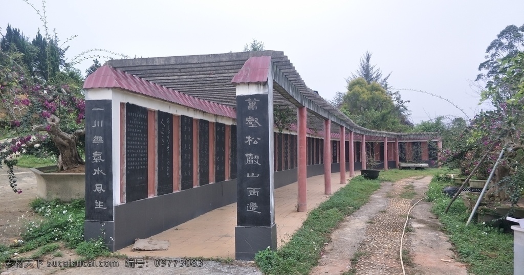 文化长廊 长廊 盆景园 文化 历史 雕刻 旅游摄影 国内旅游