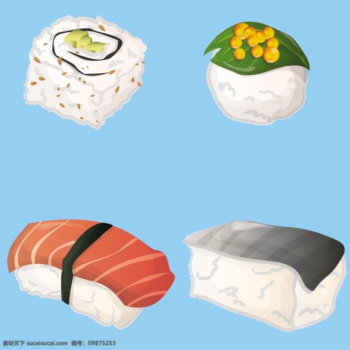 日本 寿司 矢量 日本寿司 食品 矢量食物 矢量图 其他矢量图