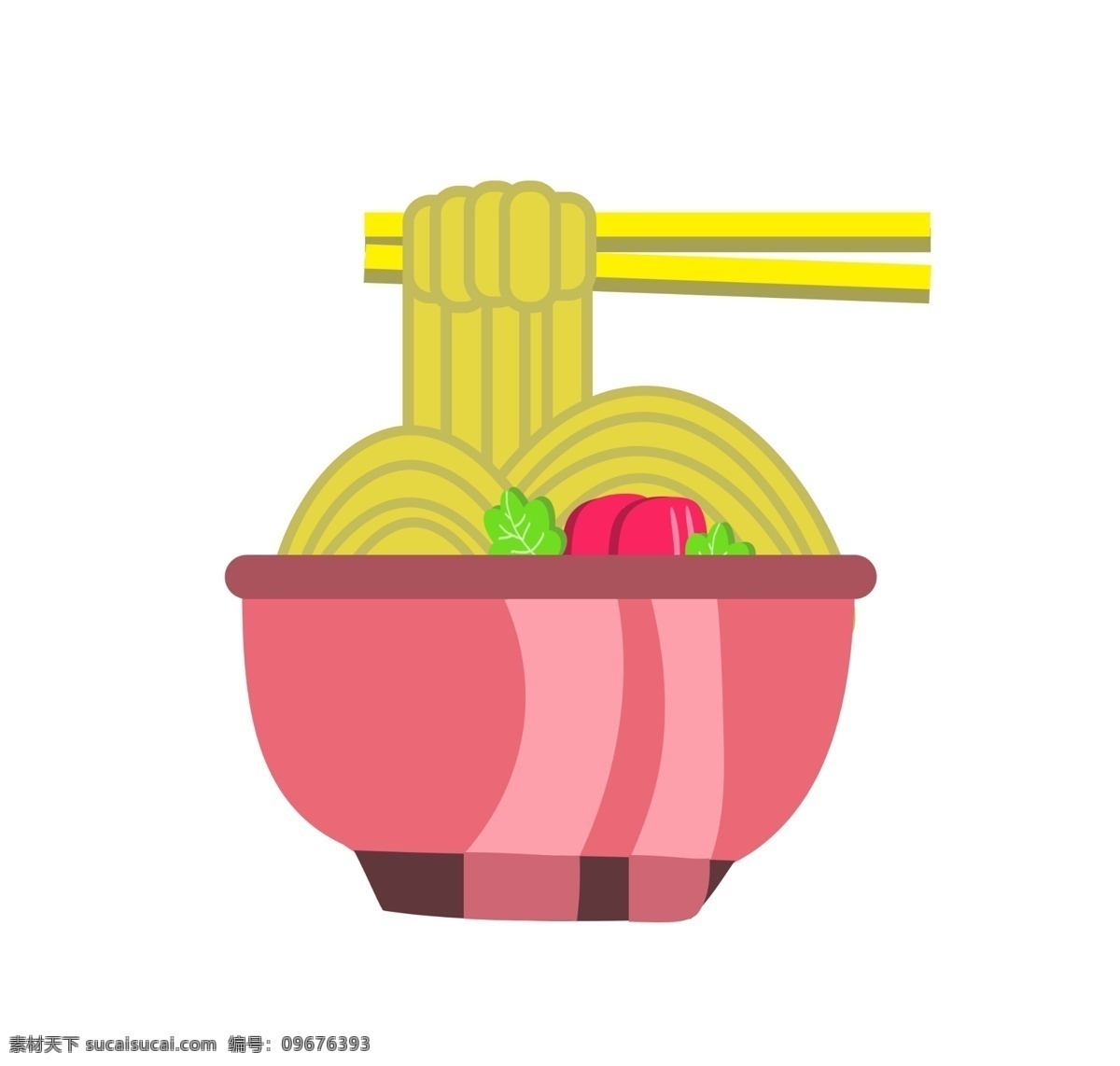 好吃 面条 主食 插画 好吃的面条 卡通插画 面条插画 美食插画 主食面条 面食面条 红色的饭碗