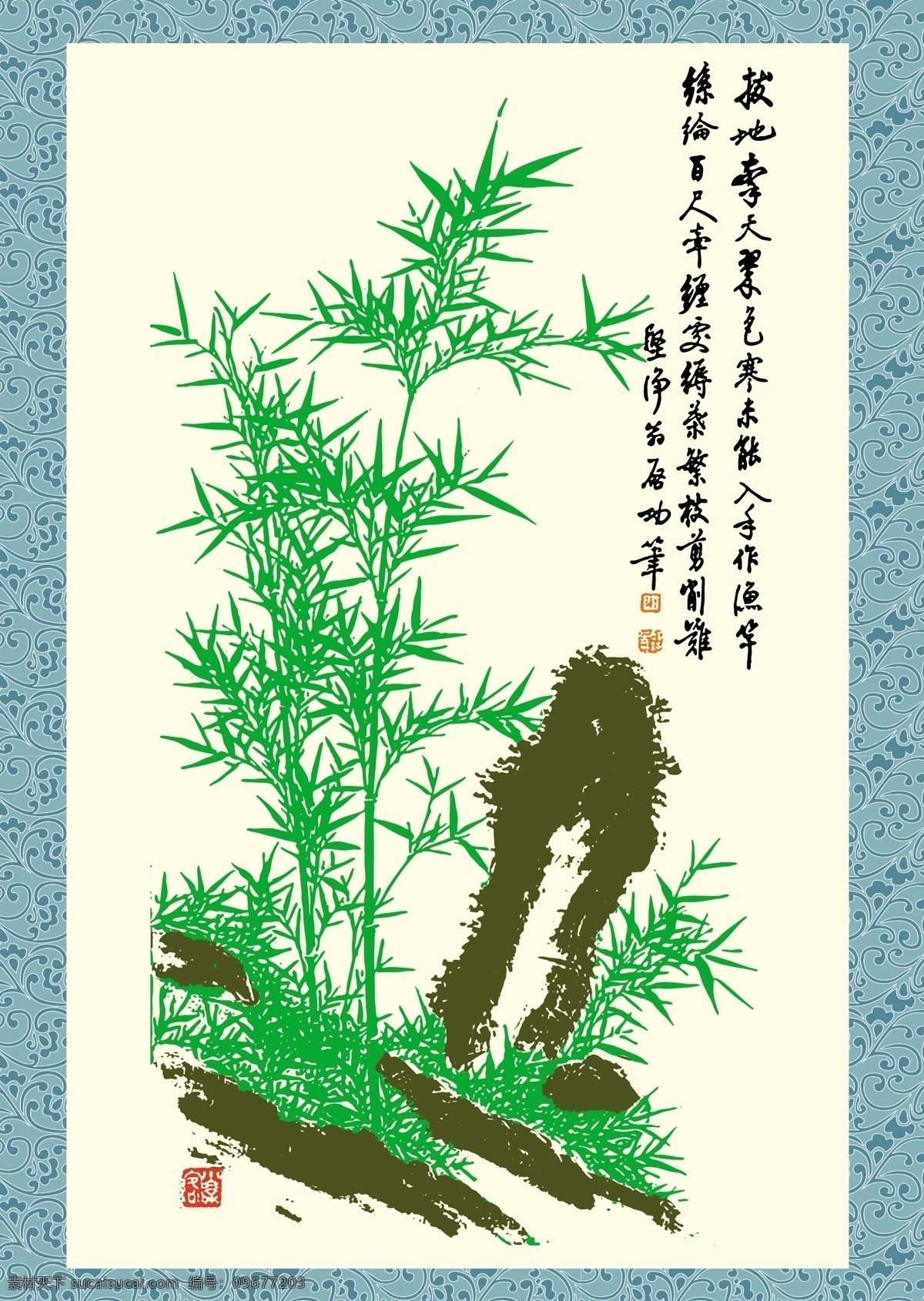 石竹 图 ai格式 美术绘画 矢量图 矢量中国画 文化艺术 石竹图 蓝缎装裱 其他矢量图