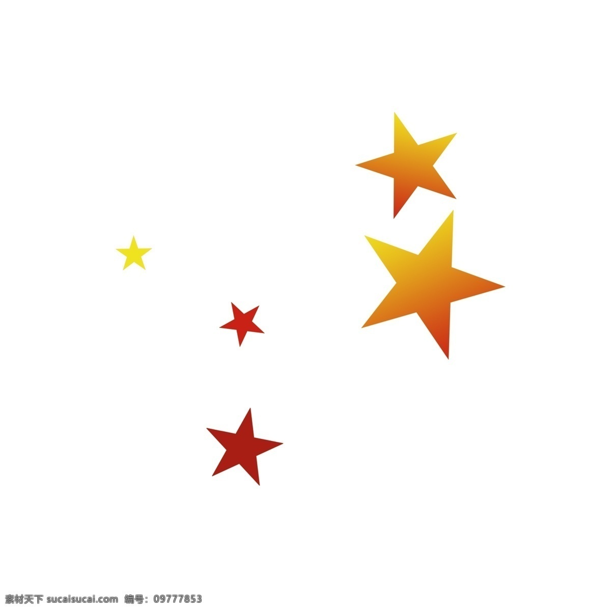 颗 金黄 红色 星星 5颗 金黄色