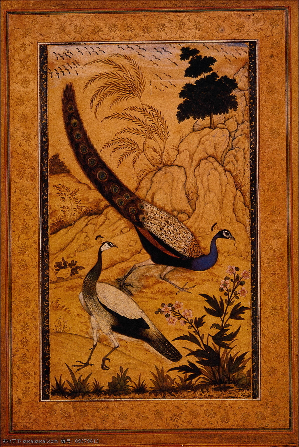 花鸟名画 中国 古 藏 中国古藏 设计素材 古典藏画 书画美术 棕色