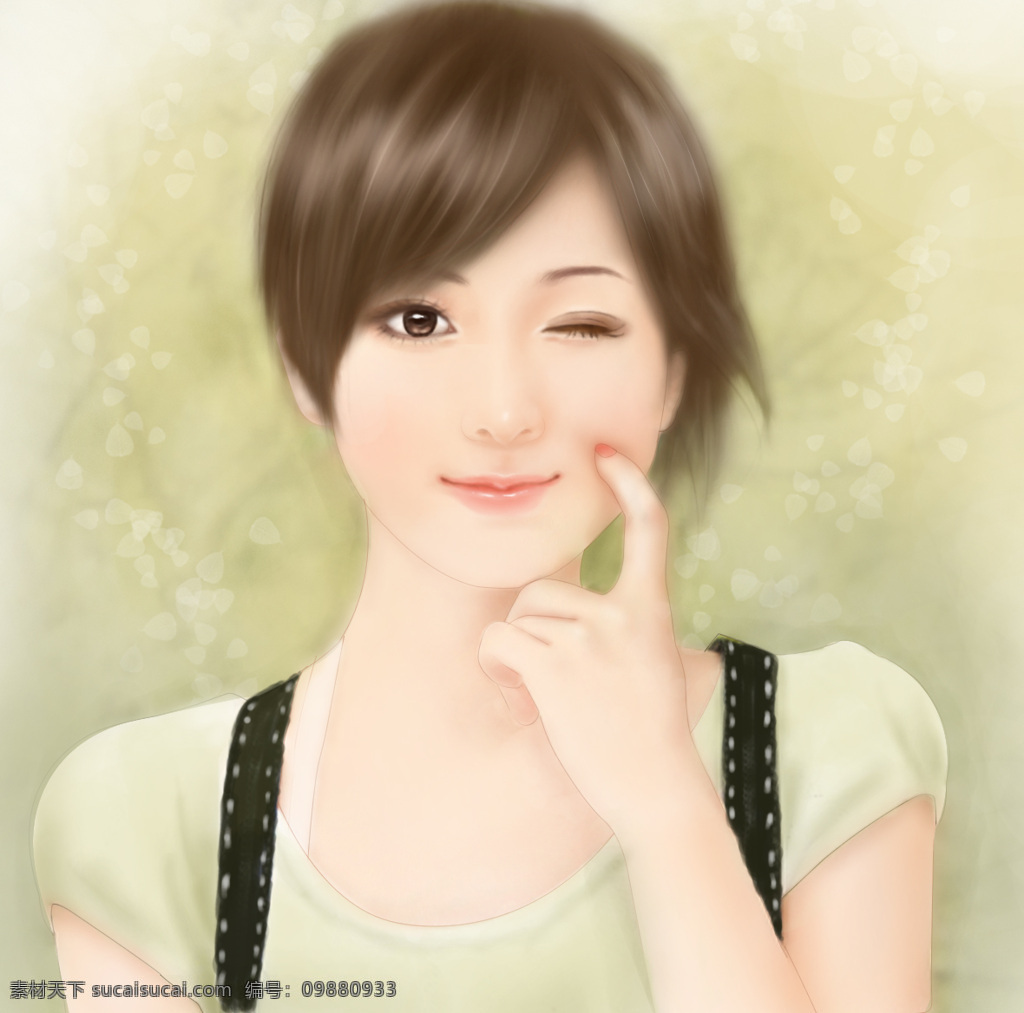 美女转手绘 女孩 美女 手绘 绘画书法 文化艺术