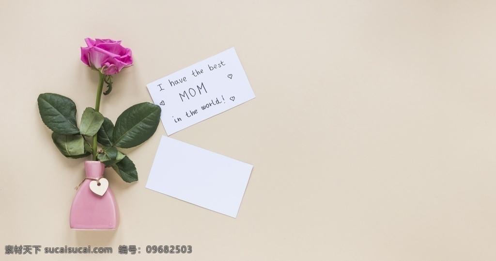 玫瑰花与纸条 花朵 情人节 玫瑰 浪漫 情侣 爱情 生物世界 花草
