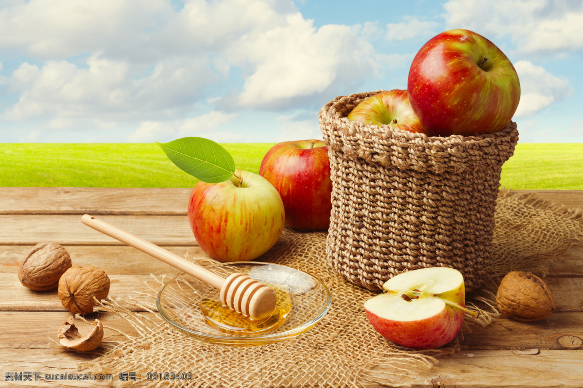 蜂蜜 新鲜 苹果 新鲜苹果 新鲜水果 苹果摄影 苹果图片 餐饮美食
