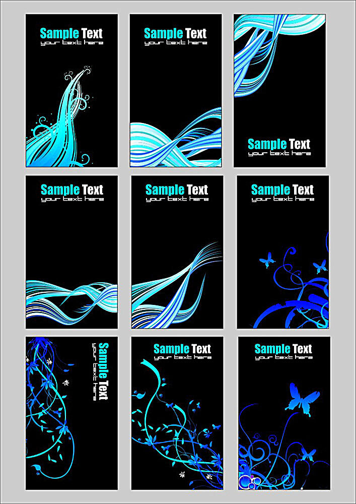 梦幻 花纹 名片 模板 名片设计 名片模板 名片素材 名片设计模板 名片设计素材 名片模板下载 模板下载 梦幻花纹 时尚花纹 蝴蝶 名片卡片 矢量素材 黑色