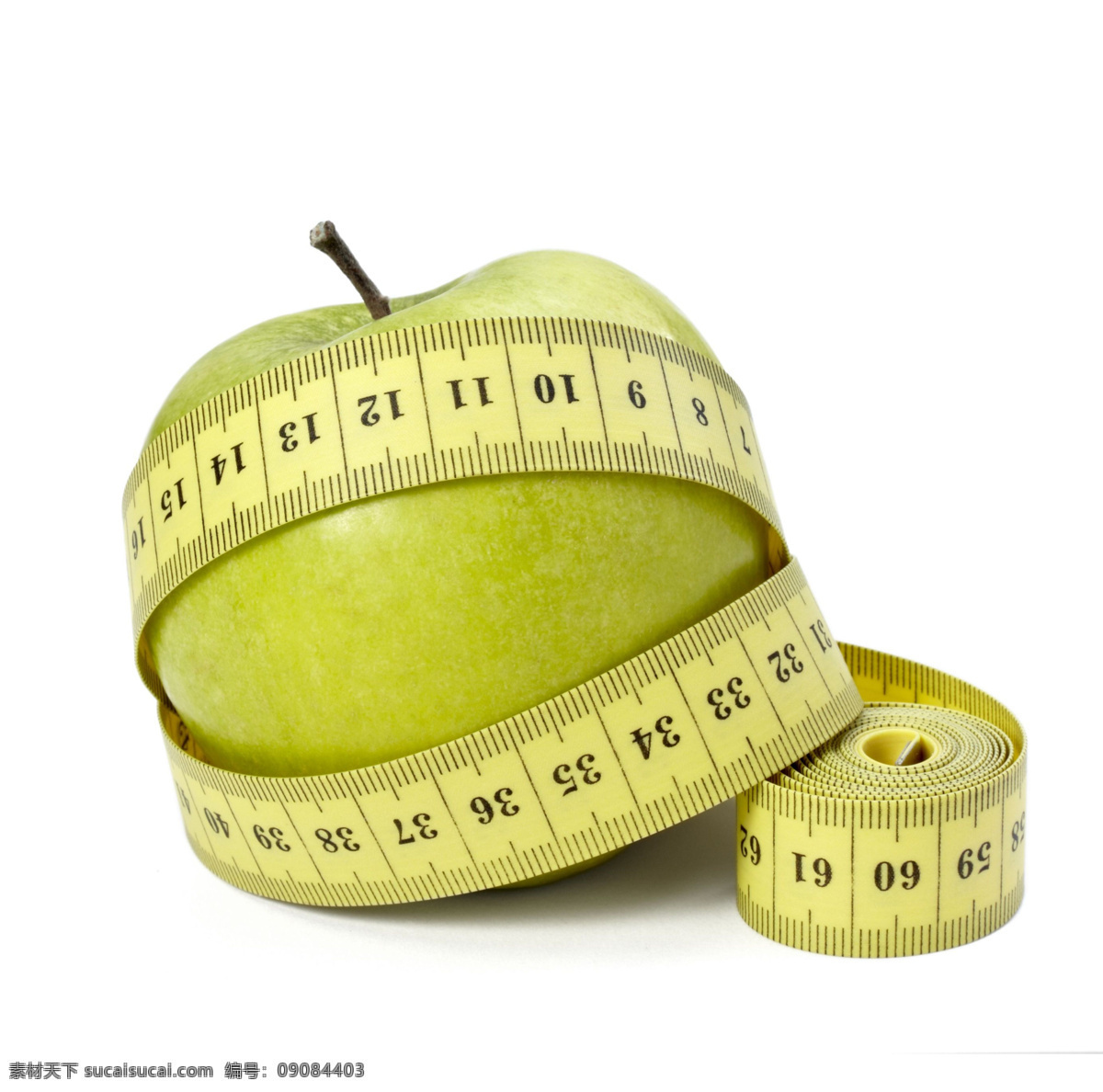 软尺 缠绕 苹果 皮尺 节食 减肥 瘦身 新鲜水果 美食图片 餐饮美食