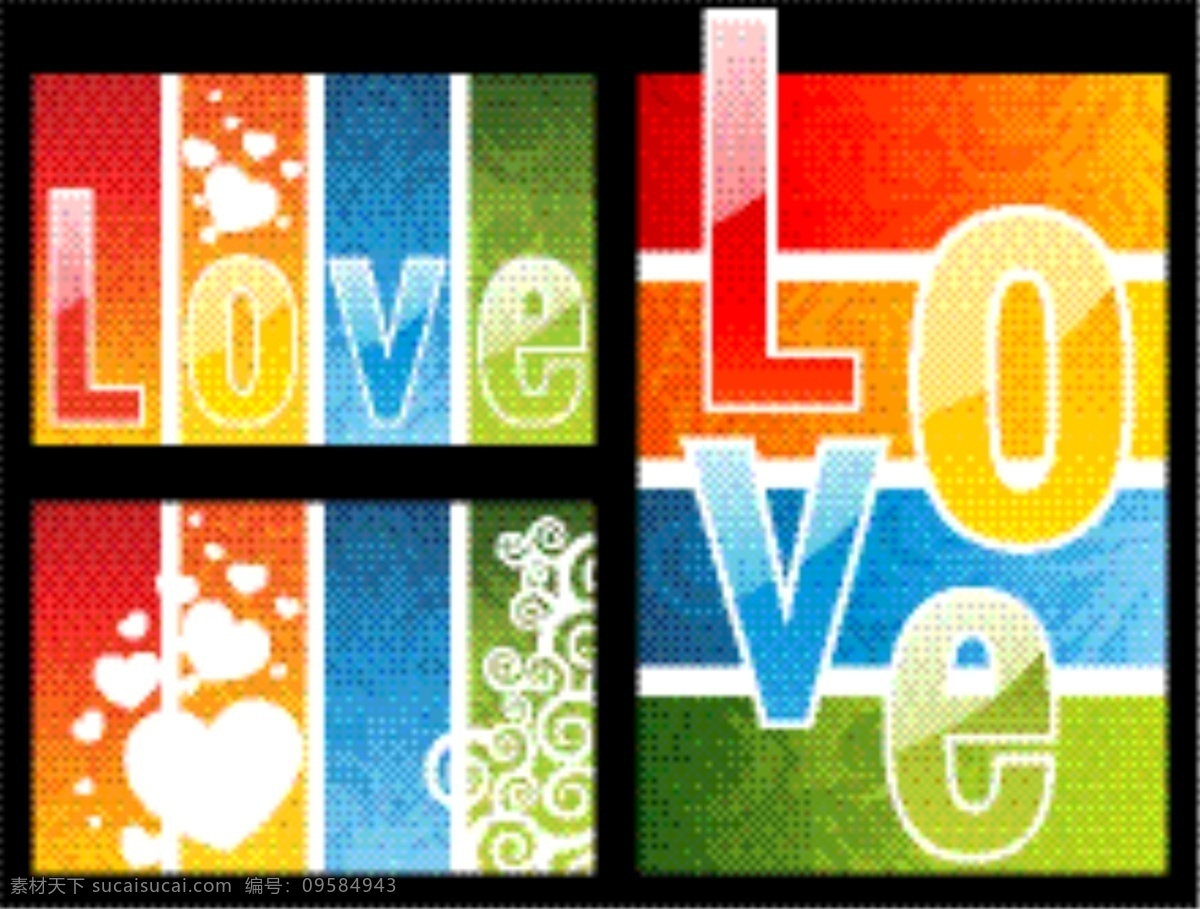 love 字体 矢量 底纹背景 艺术字 字体设计 彩色字体设计 矢量图