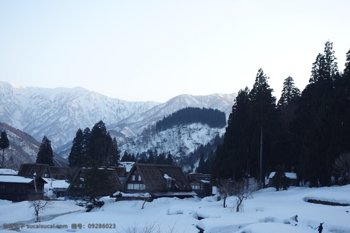 国外旅游 旅游摄影 日本 日本合掌村 富山縣 五箇山 相倉 合掌村 合掌造 世界遺產 日本北陸 春季旅遊 春雪 psd源文件