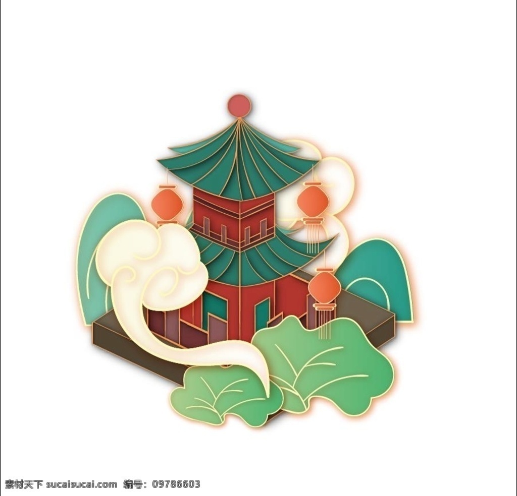 古风建筑图片 古风建筑 手绘插画 卡通 古风 建筑 中国风 古风插画 城墙 古建 海报 渐变 金色 山 矢量 图案 祥云 宣传 城门 手绘