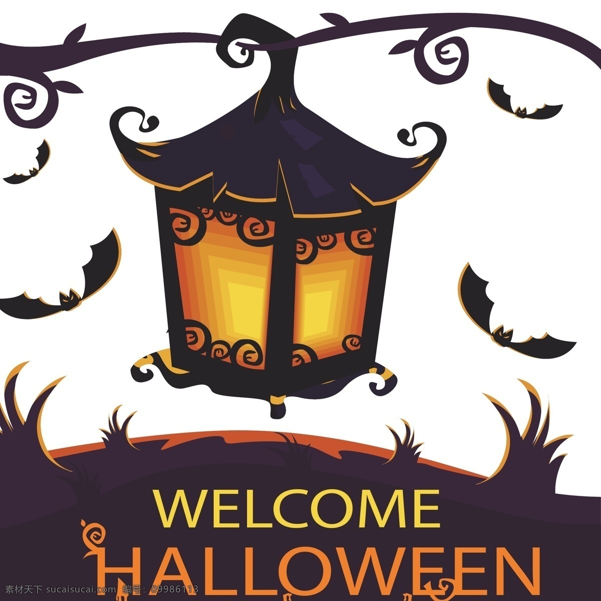 鬼火 灯笼 万圣节 海报 矢量png halloween 万圣节之夜