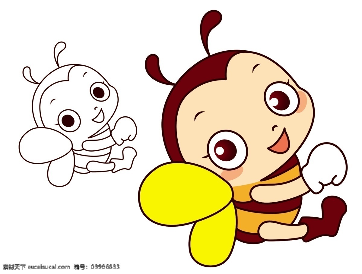 卡通蜜蜂 卡通小蜜蜂 蜜蜂卡通 可爱小蜜蜂 卡通 蜜蜂 小蜜蜂 卡通系列 分层