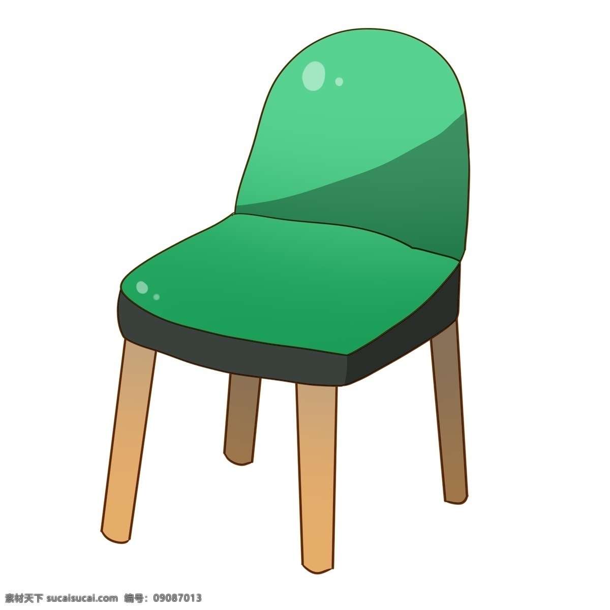 可爱 绿色 椅子 插图 绿色垫子 椅子插画 电脑椅 餐桌椅 可爱的椅子 绿色椅子 卡通椅子