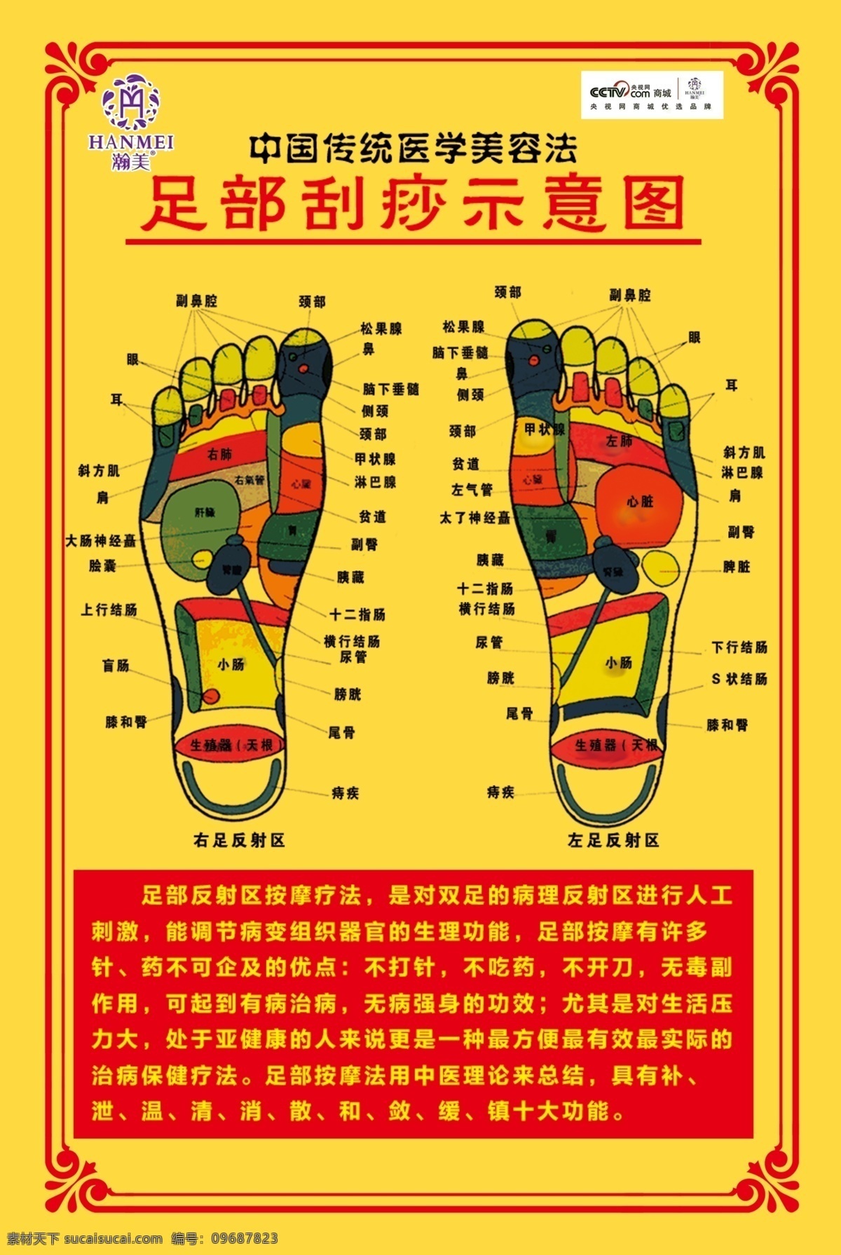 足 部 刮痧 示意图 展板 足部 按摩 推拿 医疗 脚 文化艺术