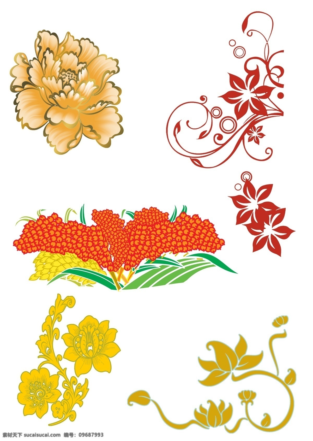 花 牡丹 高粱 单色 好看 2020 底纹边框 背景底纹