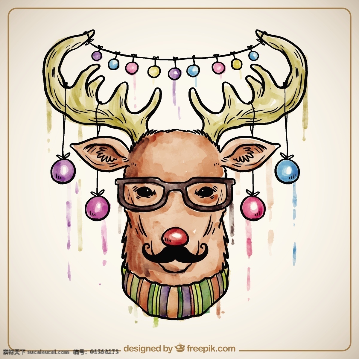 手绘圣诞驯鹿 圣诞节 水彩 一方面 时髦 动物 圣诞快乐 冬天 油漆 快乐 庆祝节日 鹿 驯鹿 现代 节日快乐 季节 节日 十二月 白色