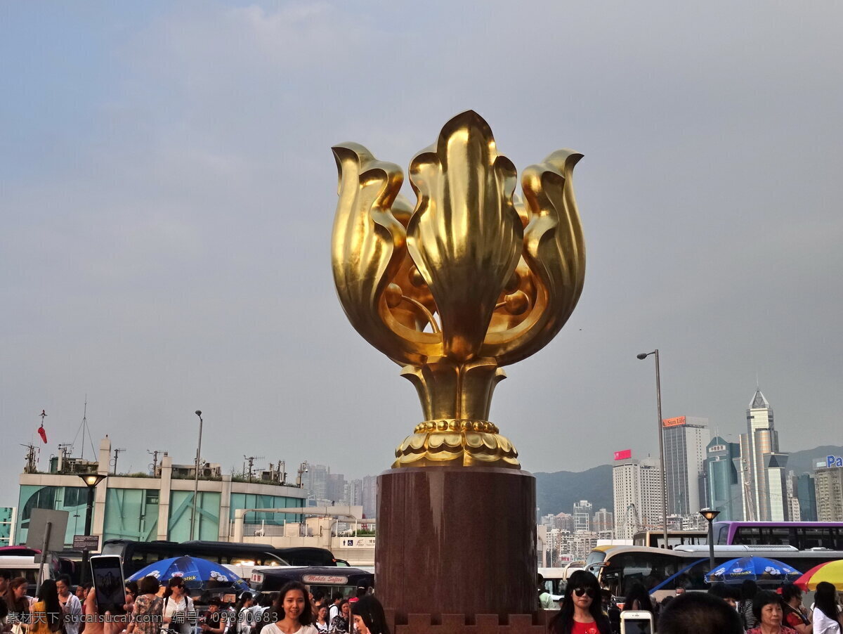 紫荆花塑像 塑像 铜像 香港 香港回归 紫荆花 广场 旅游 旅游摄影 国内旅游