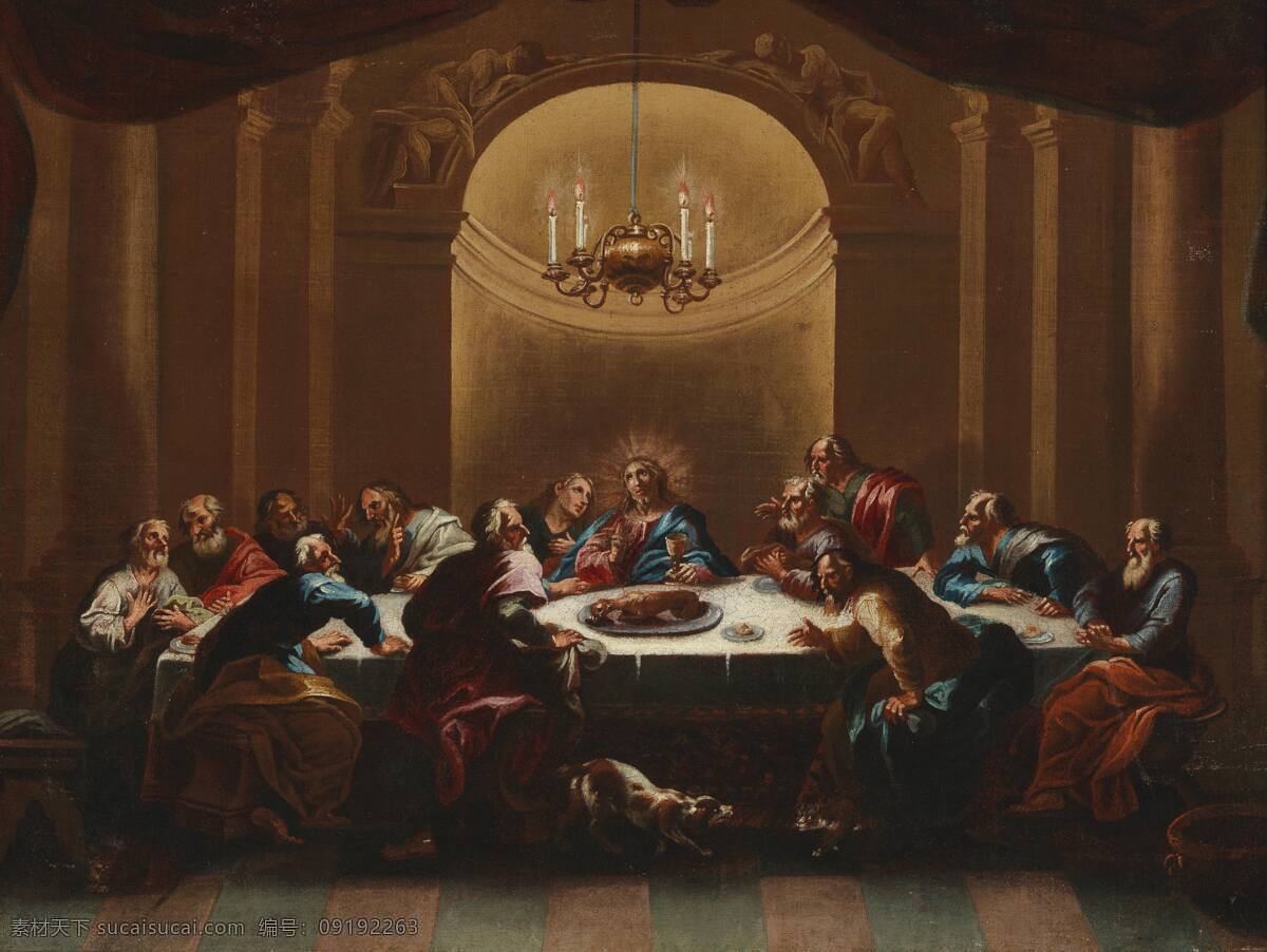 最后的晚餐 圣经故事 耶稣 众圣徙 判徙 叹息 愤怒 做贼心虚 古典油画 宗教油画 油画 文化艺术 绘画书法