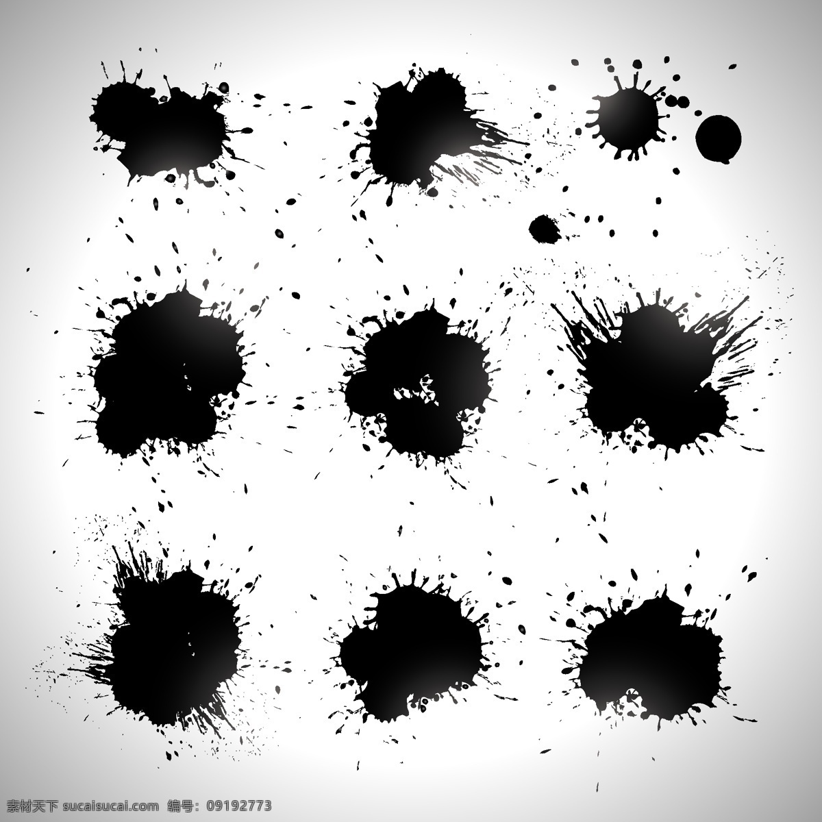 墨 滴 矢量 装饰 墨滴 装饰素材 动物形状 中国风