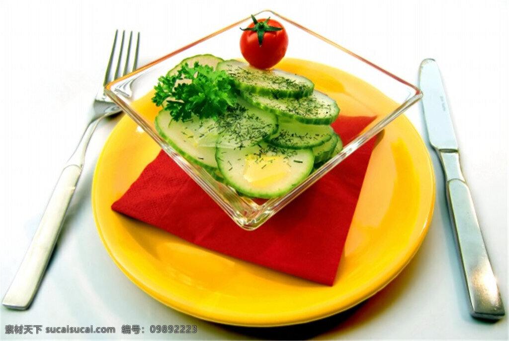 黄瓜沙拉 黄瓜 沙拉 美味 西餐 白色